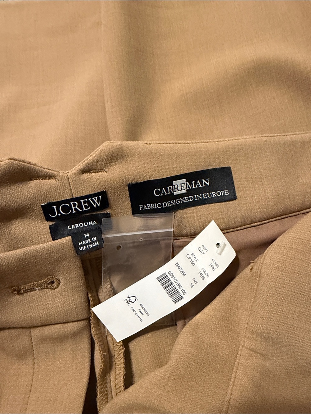 J. Crew Carreman Chinos in Tan